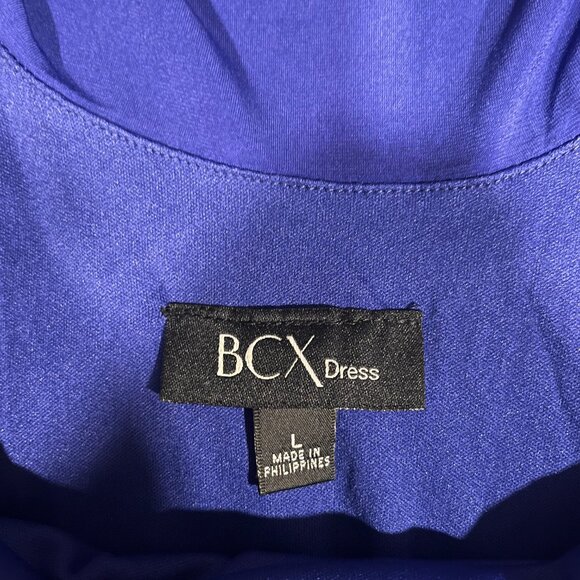 BCX Women’s Ruffled Dress With Studded Shoulders Size Large Blue - Picture 4 of 7